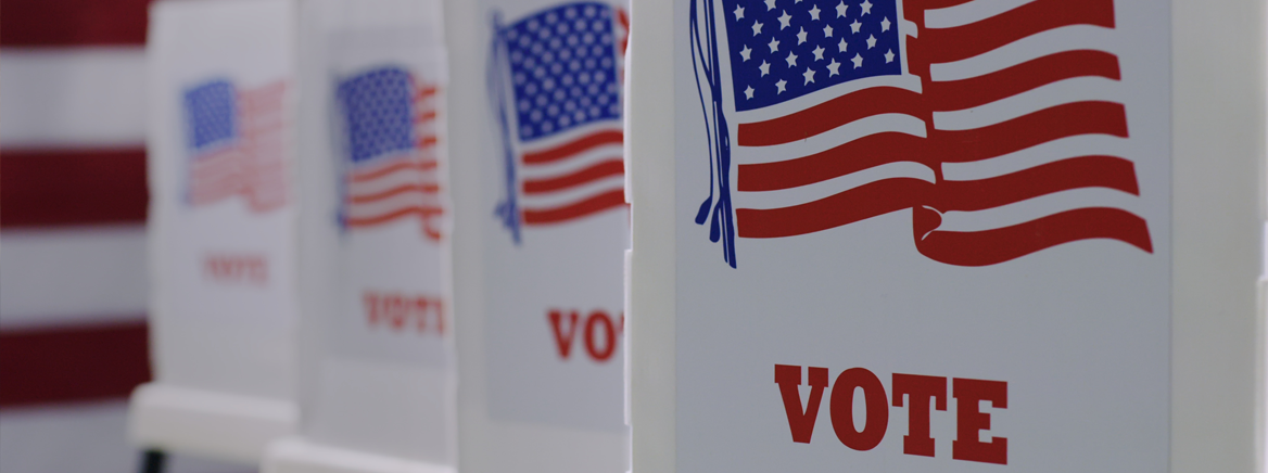 Calendar Category - Elections Voting Booths in a row.