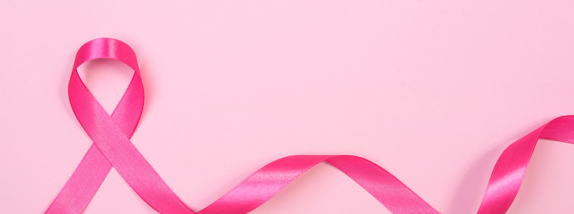 Breast Cancer Awareness Ribbon pink ribbon breast cancer on pink background. with copy space