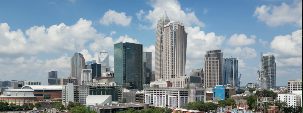 A view of the Charlotte skyline on a sunny day. The photo was taken on Aug. 17, 2025.