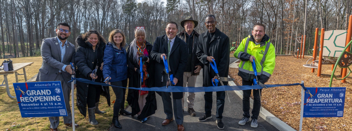 Mecklenburg County officially reopened Albemarle Park on Dec. 4, 2025, celebrating extensive renovations and investments at the park located in east Charlotte.  

Additions to the park include trails, a boardwalk, a playground, fitness equipment, a basketball court, and a small picnic shelter. Additionally, Mecklenburg County paved the park’s existing natural surface trails and renovated the parking lot.